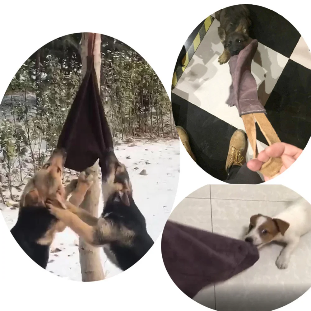 

1pc Thicken Cowhide Pet Bite Cloth Dog Training Cloth Interactive Bite for Home Shop (Random Color)