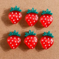 10pcs trendy resin strawberry cabochons flatback scrapbook craft for jewelry making diy handmade kids hairpin brooch accessories