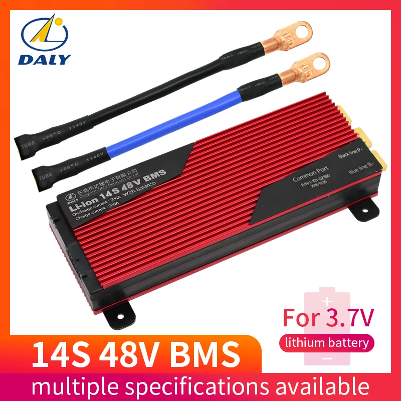 Daly 3,7 v 14s батарея pcm bms 80a 100a e-bike система управления литий-ионным аккумулятором 48v с балансом для электронной автомобильной солнечной энергии