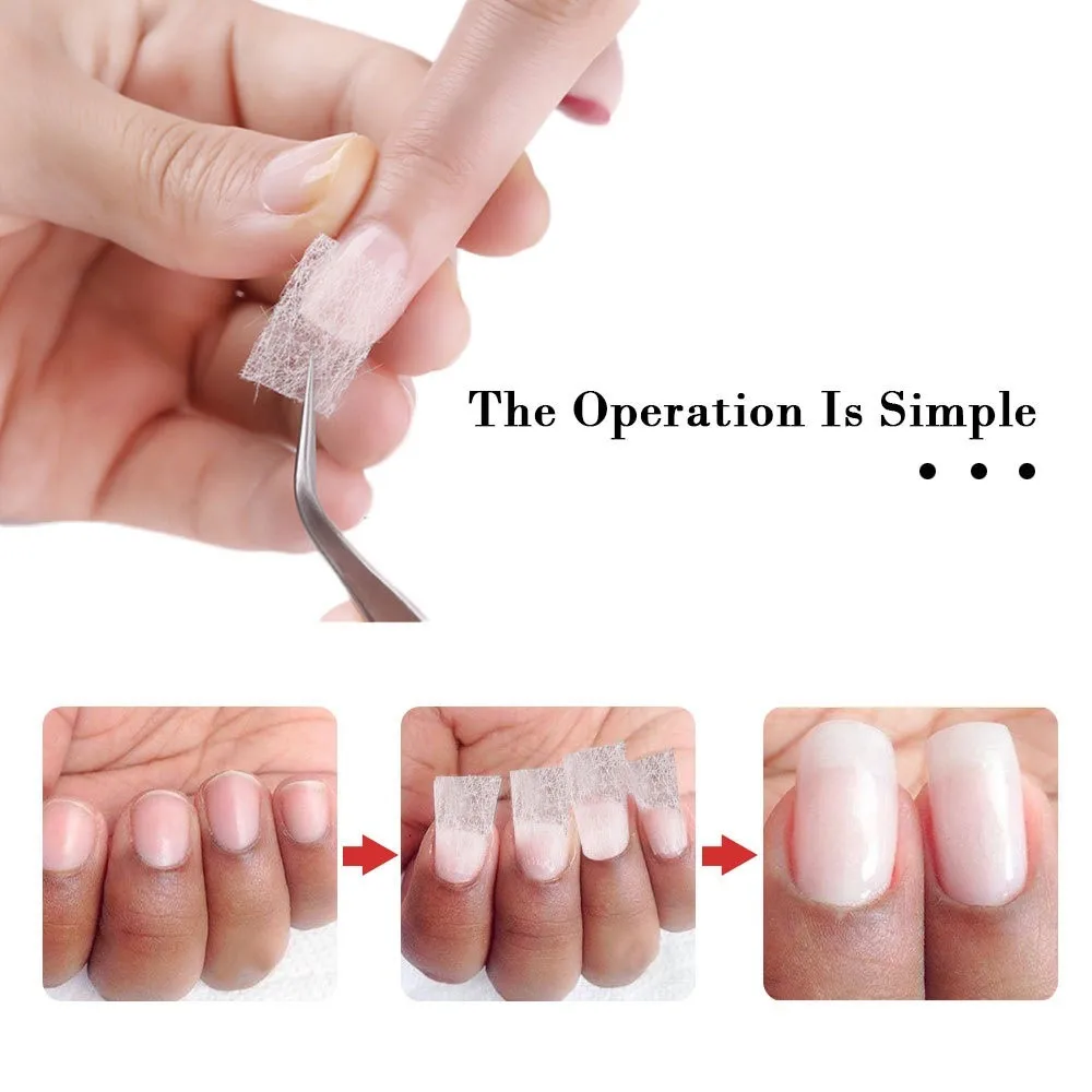 1 комплект клея для наращивания ногтей + 10 шт. стекловолокна (Стекловолоконные