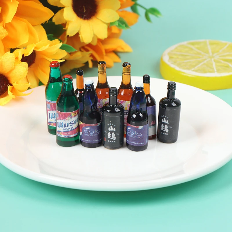 

10Pcs 1/12 Dollhouse Miniature Accessories Mini Wine Bottle Set With Box Simulation Drinks Model Toys For Doll House Decoration