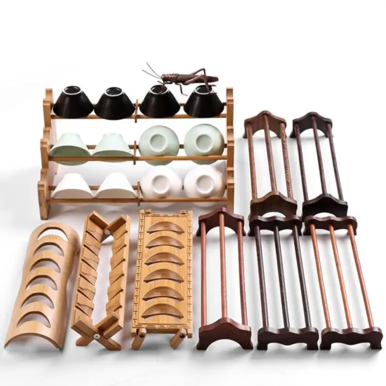 Бамбуковый подстаканник складной ПОДСТАКАННИК для чашки с водой стеллаж