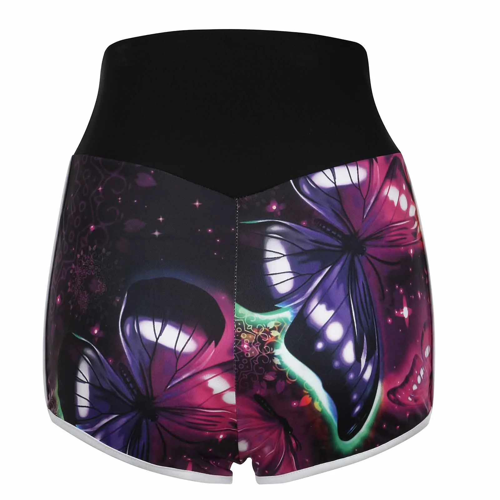 

Sexy High Waist Booty Stretch Jogging Yoga Shorts Butterfly Print Comfy Quick-Dry Fitness Shorts Gym Exercise Yoga Sportswear A2