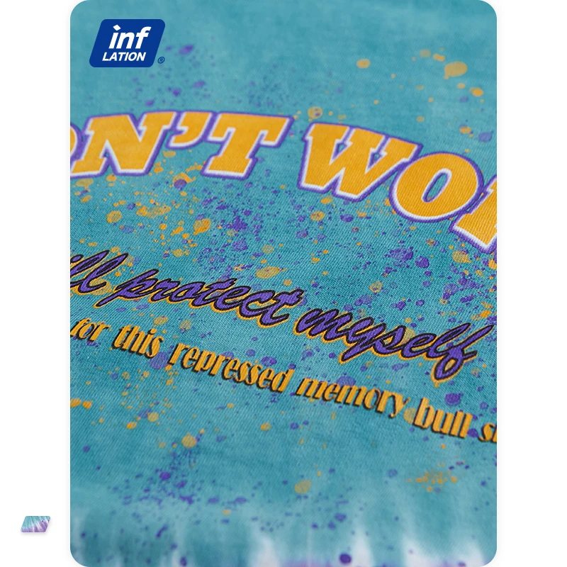 INFLATION 2021 Модная хлопковая Мужская футболка с галстуком окрашенная короткими