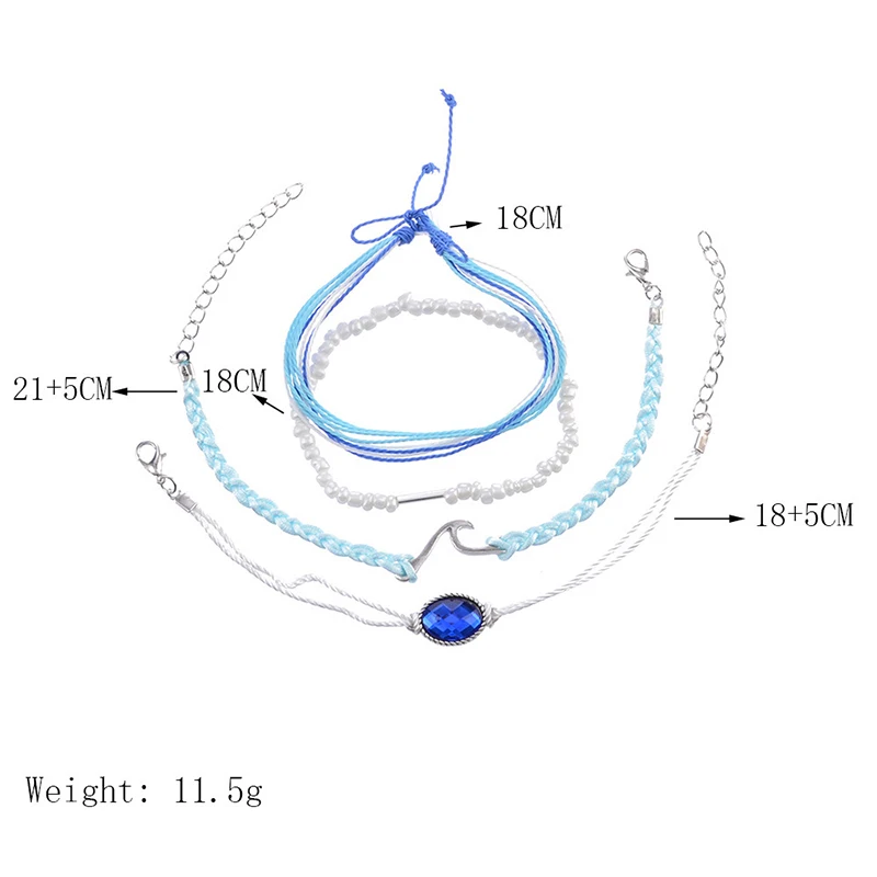 Набор плетеных браслетов ручной работы 4 шт./компл. классический модный браслет с