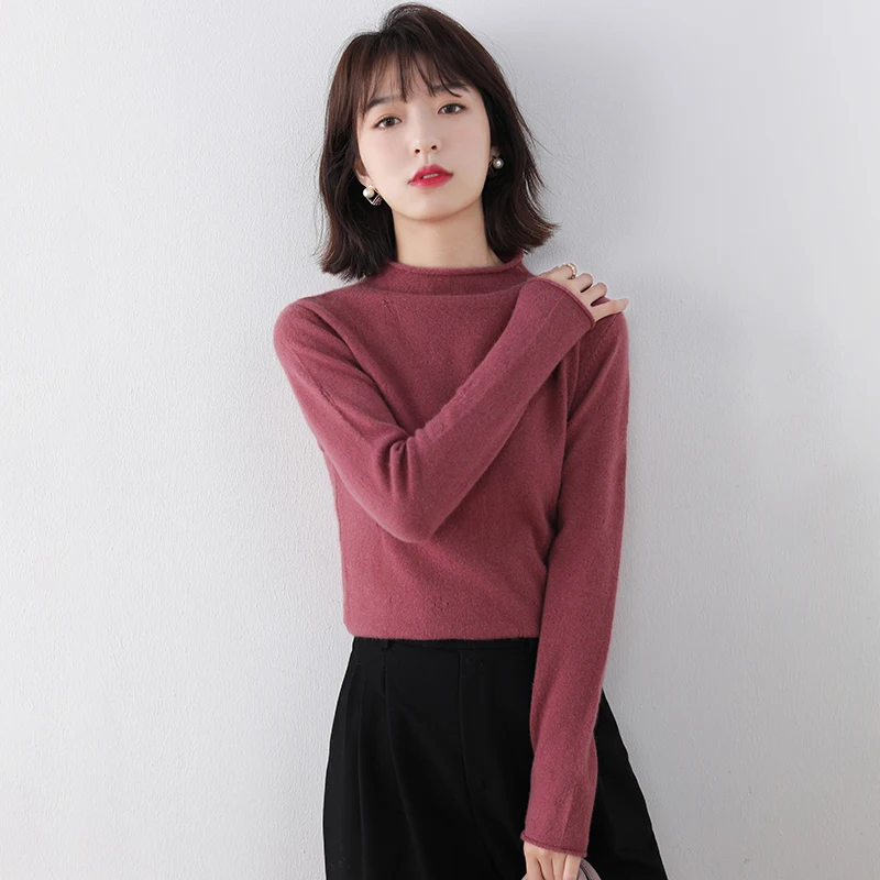 adishree 2020 woman winter 100% Cashmere sweaters and autumn knitted Pullovers High Quality Warm Female thickening Turtleneck