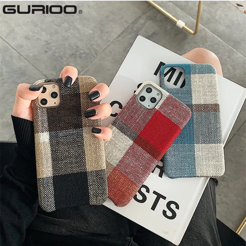 Ультра-тонкие холщовые силиконовые чехлы для телефонов 6 S 7 8 Plus X XS XR покрытие