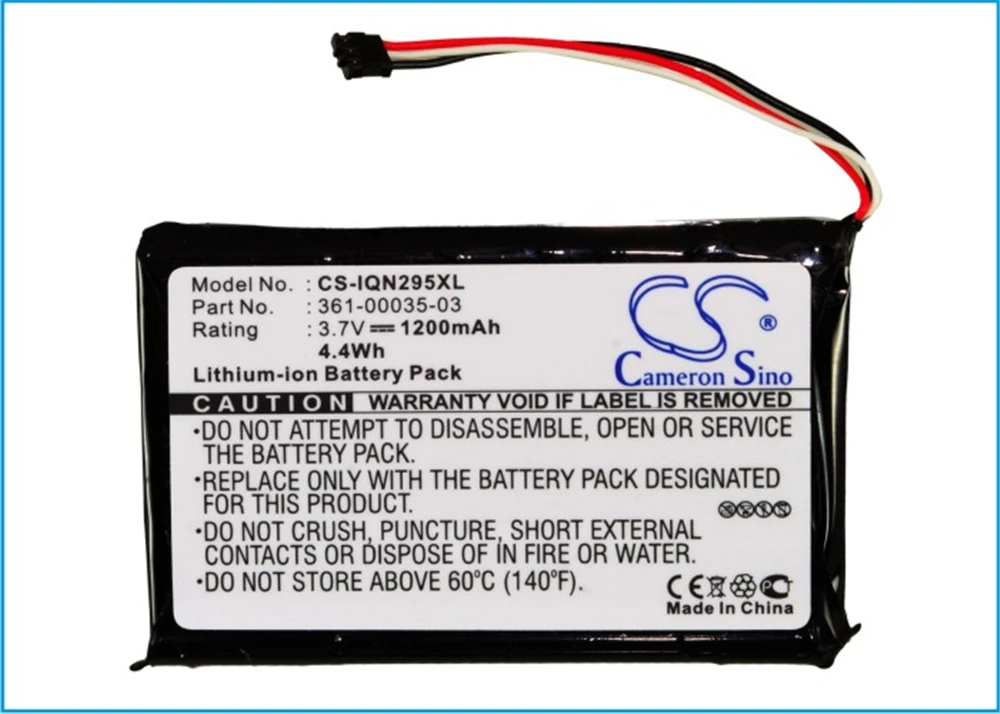 

Cameron Sino 1200mAh Battery for Garmin Nuvi 2405,2405LT,2447,2447LT,2455LT,2457,2475LT,2505,2547, 2555LT,2597,2789,361-00035-03