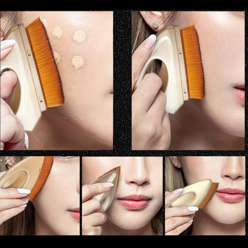 

kawaii makeup brushes Small iron man-made fiber foundation brush, small and cute, no trace, no powder, concealer makeup brush