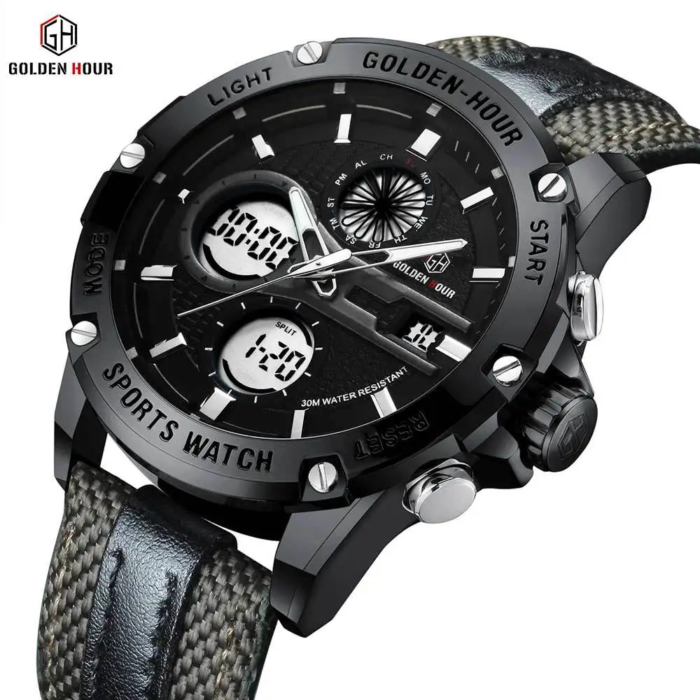 Quartz watch personality LED student watch male sports waterproof electronic multi-function men's watch