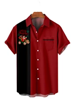 2021 fall new christmas cat 3d digital print pocket casual short sleeve shirt