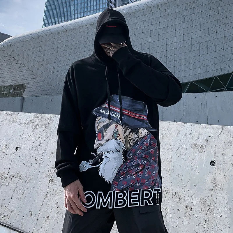

Streetwear Hoodies Men Old Man Print Sweatshirts Cotton Fashion Mens Autumn Winter Hoody Tops Hoodies Casual Harajuku Pullover