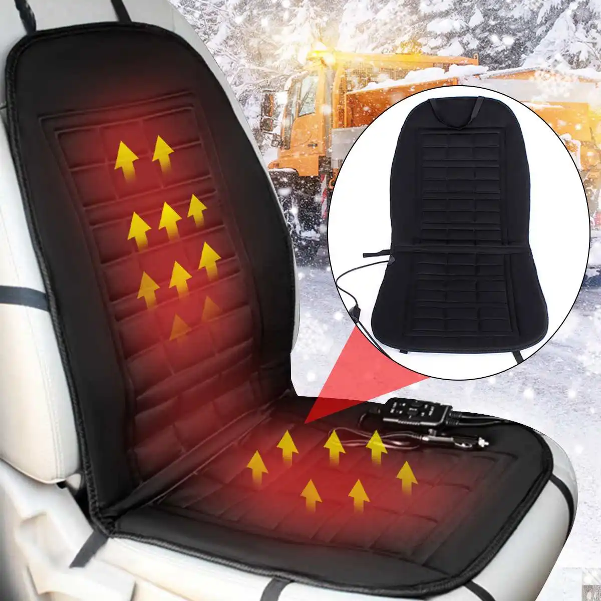 12V автомобильное переднее сиденье с подогревом Подушка зимняя теплая крышка протектор электрическая грелка грелки подогреватель чехлы для сидений коврик 38-40w