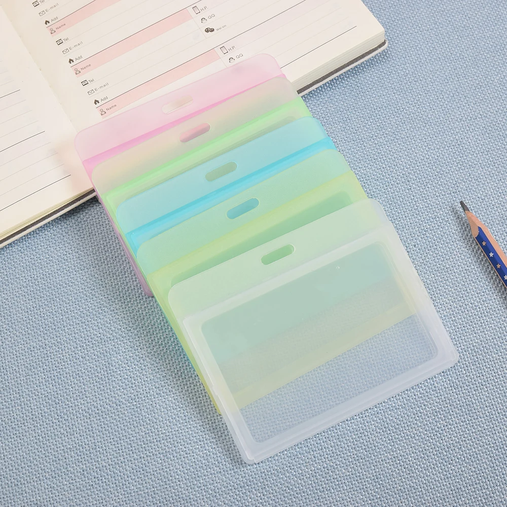 

Durable Pack Of Hard Plastic Id Card Badge Holder Double Sided Transparent Employee Doctor Nurse Student Name Tag Accessories