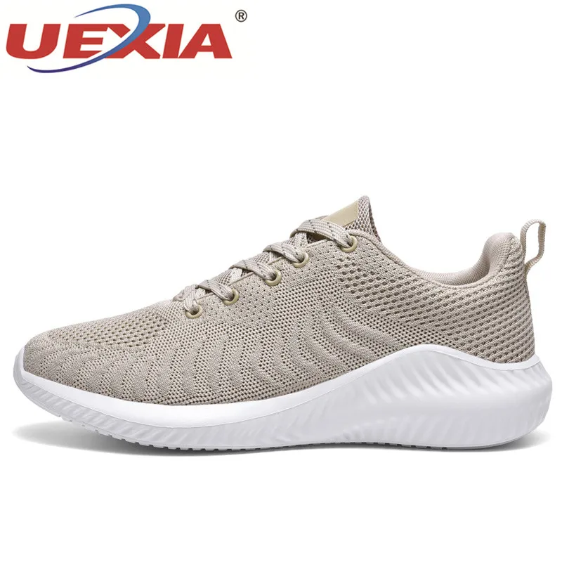 khaki 0521 UEXIA/кроссовки; Повседневная обувь; Мужская прогулочная Обувь На Шнуровке; сезон весна-осень; модная дышащая удобная мужская обувь; zapatos hombre - Цвет: khaki 0521