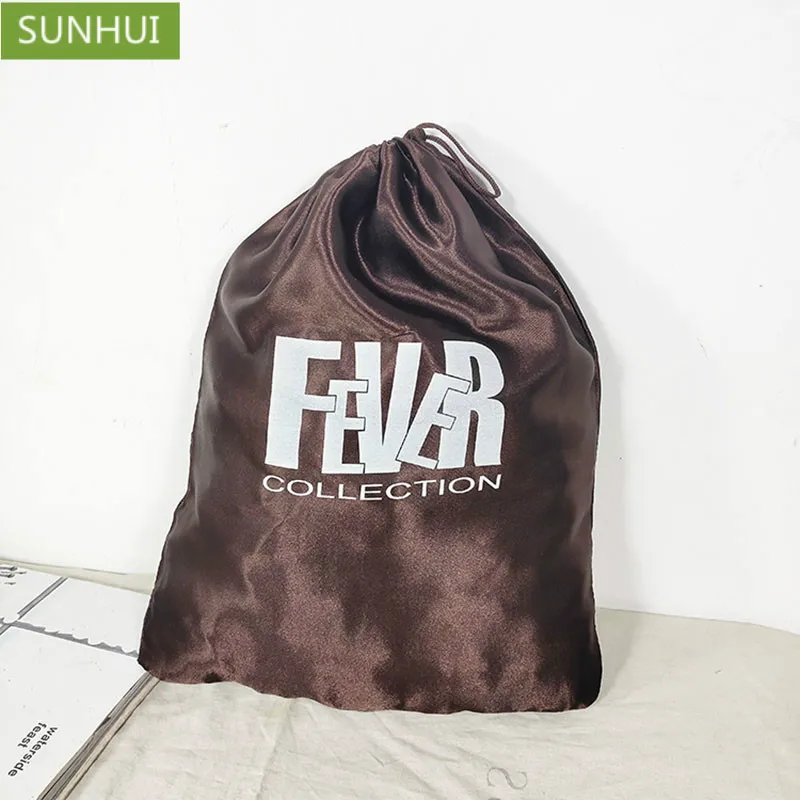 50 шт. Пользовательский логотип роскошная шелковая атласная сумка на шнурке для