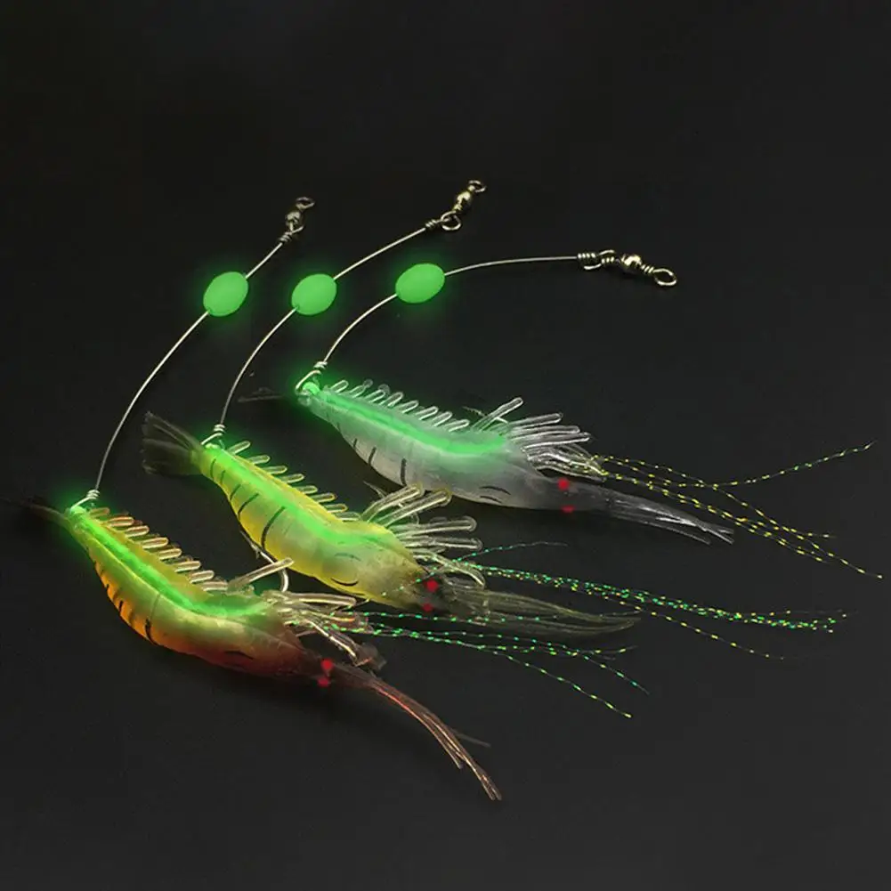 

Mounchain 17cm 5.2grams Fishing Bait Luminous Shrimp Soft Artificial Bait With Hooks Fishing Tackle Lure Hooks red/yellow/black