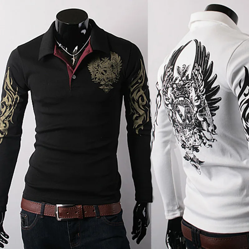 Doxvhd брендовая мужская рубашка поло мужские рубашки с длинным рукавом и буквенным