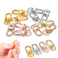 10pcslot 12x33mm rotating dog buckle gold rhodium metal lobster clasps hooks for diy jewelry making key ring chain accessories