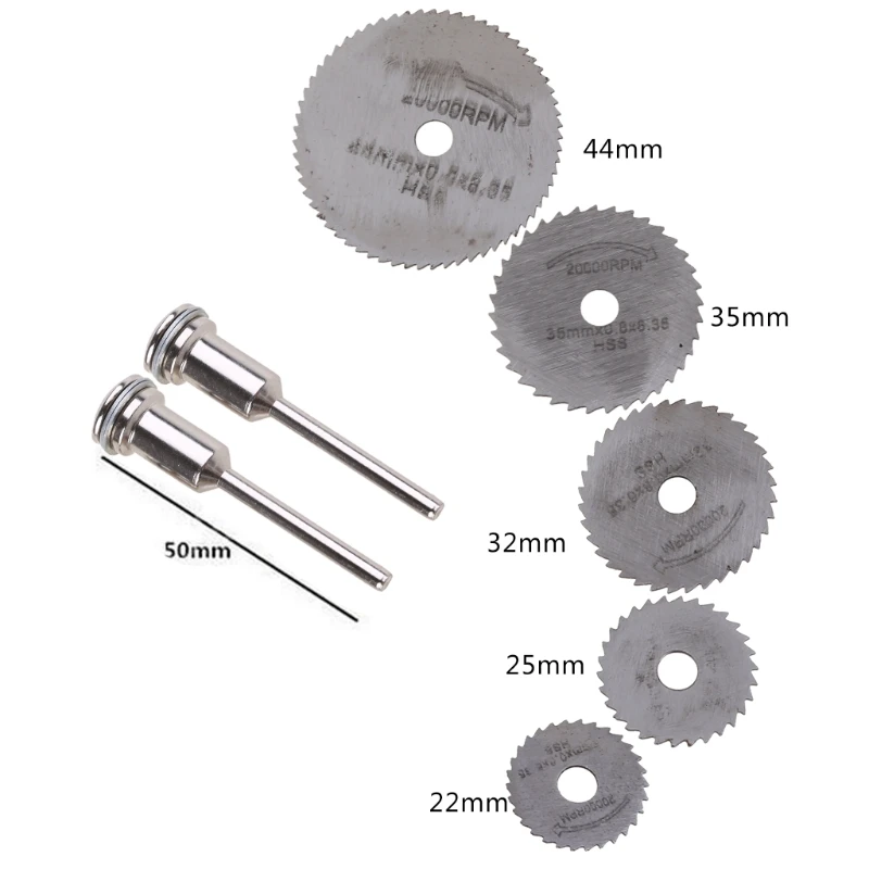 

2021 New 7Pcs HSS Circular Wood Cutting Saw Blade Disc Mandrels Rotary Tool New