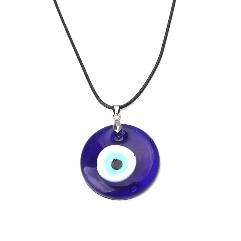 

Boho Blue Turkey Evil Eyes Pendent Necklace for Men Women Classic Ethnic Turkish Lucky Eyes Choker Necklace Jewelry Accessories