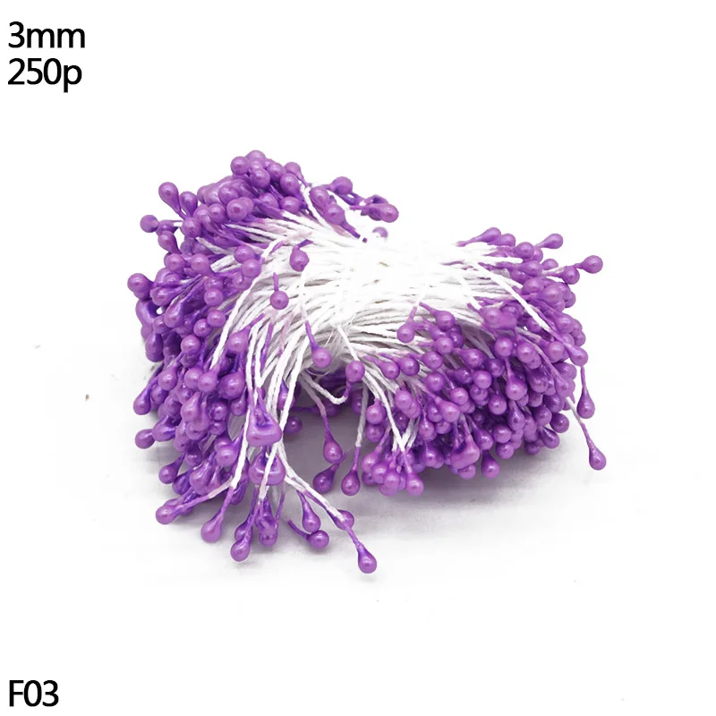 F03-250pcs purple 10/20 Вт, 30 Вт, 50 шт. фиолетовый искусственная тычинка цветы вишни ягоды букет, свадьбы, Рождества, украшение венок DIY аксессуары - Цвет: F03-250pcs purple