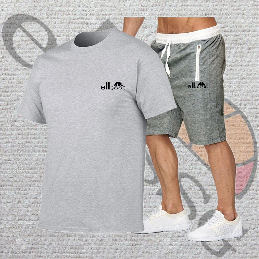 

Men's new suit spring and autumn men's sportswear two-piece sportswear T-shirt + shorts sportswear men's sportswear trend