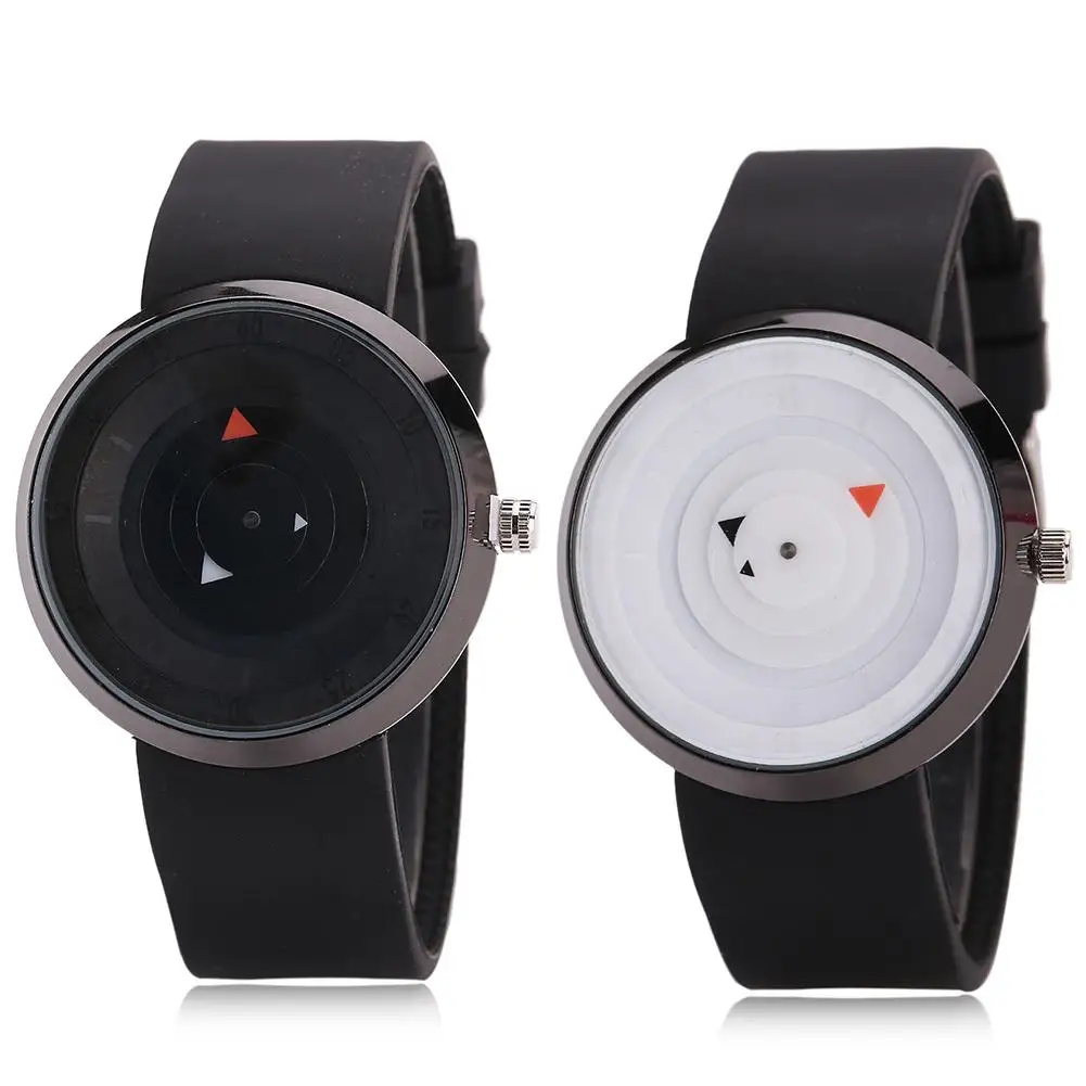 Минималистичные мужские и женские тонкие силиконовые часы с круглым циферблатом