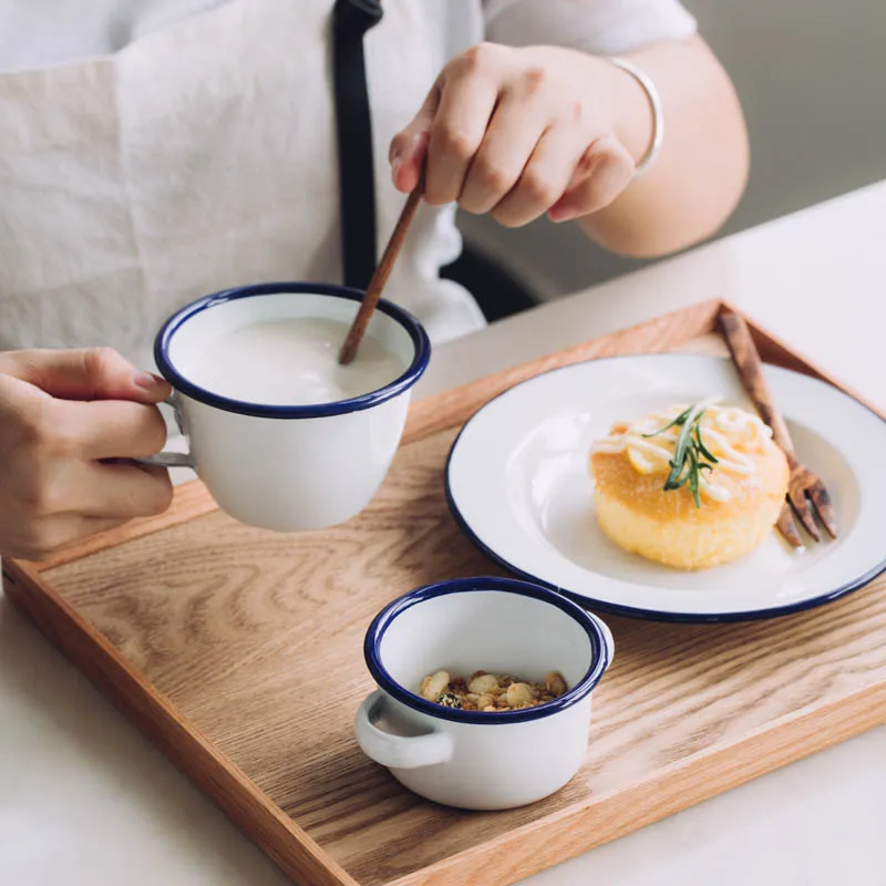 250 мл широкий диаметр эмалированная чайная чашка английский домашний