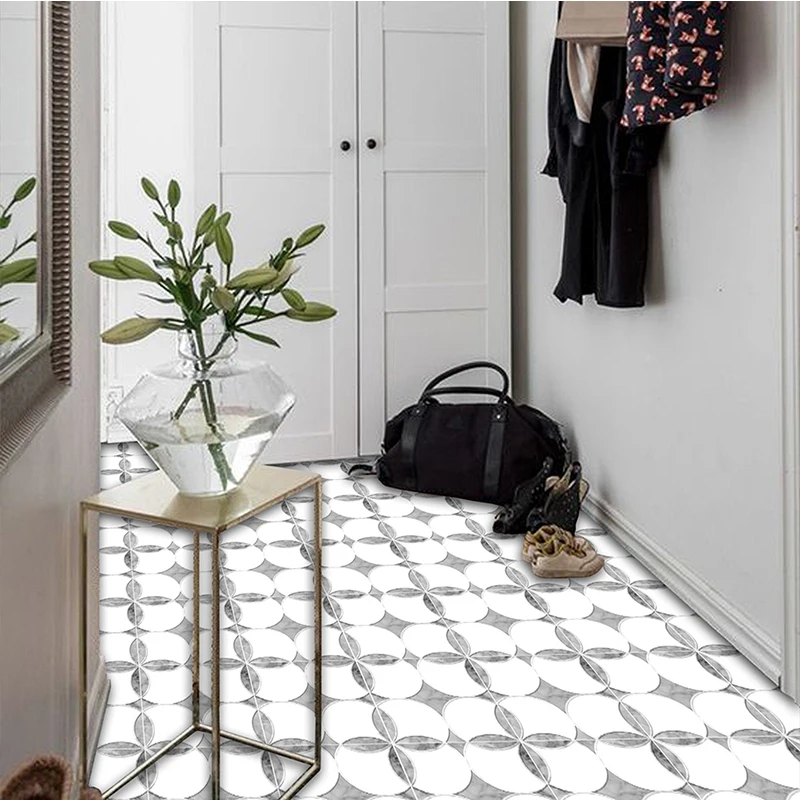 

Wall Tiles Floor Stickers Kitchen Oil Proof Wall Stickers Wear-resistant Walkable Floor Tile Stickers Non-slip DIY Floor Decal