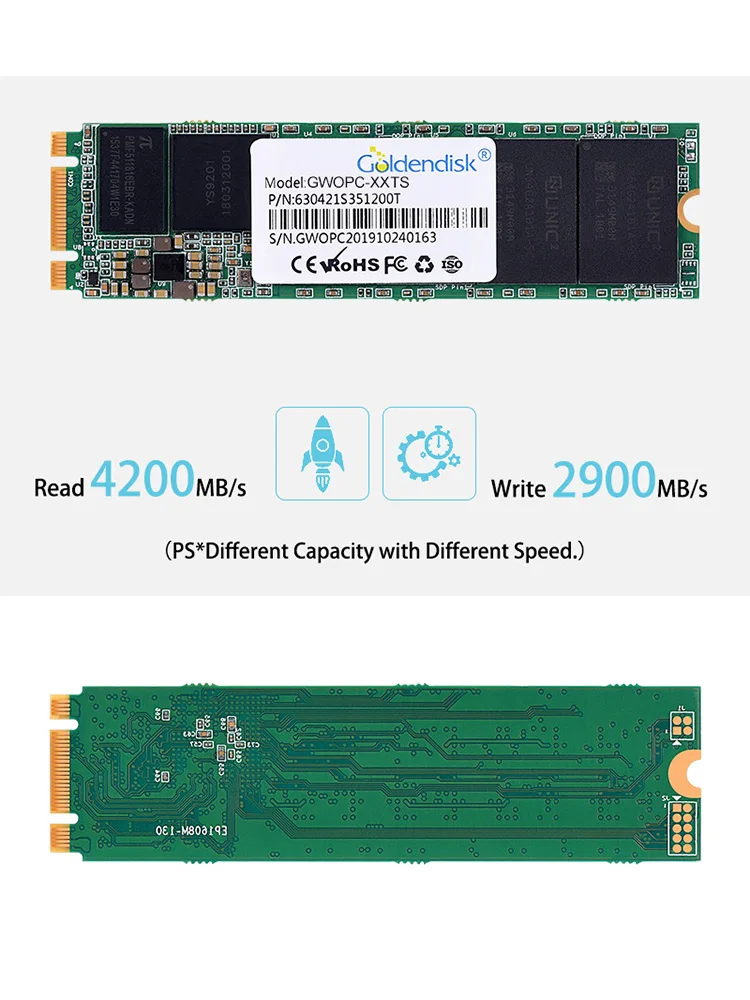 Goldendisk MINI PCI E SSD 512 ГБ M.2 2280 NGFF PCIe x 4 ssd NVMe 1 2 m2 256 128 Внутренний 3D NAND TLS твердотельный