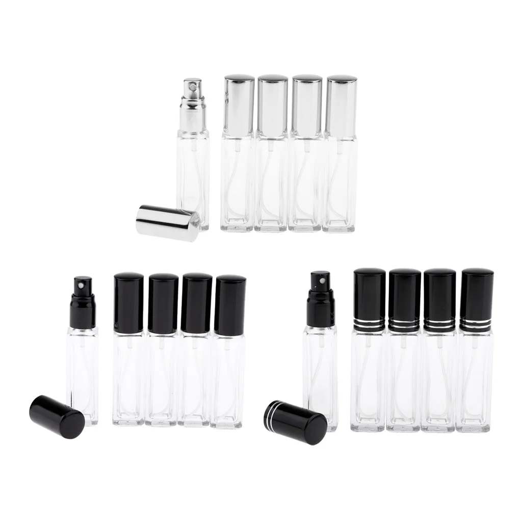 5X8 мл многоразовые флаконы для духов стеклянная Пустая бутылка с распылителем