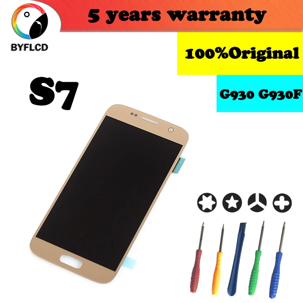100% Оригинальный 5 1 ''ЖК дисплей для samsung Galaxy S7 G930 G930F lcd комплект сенсорного