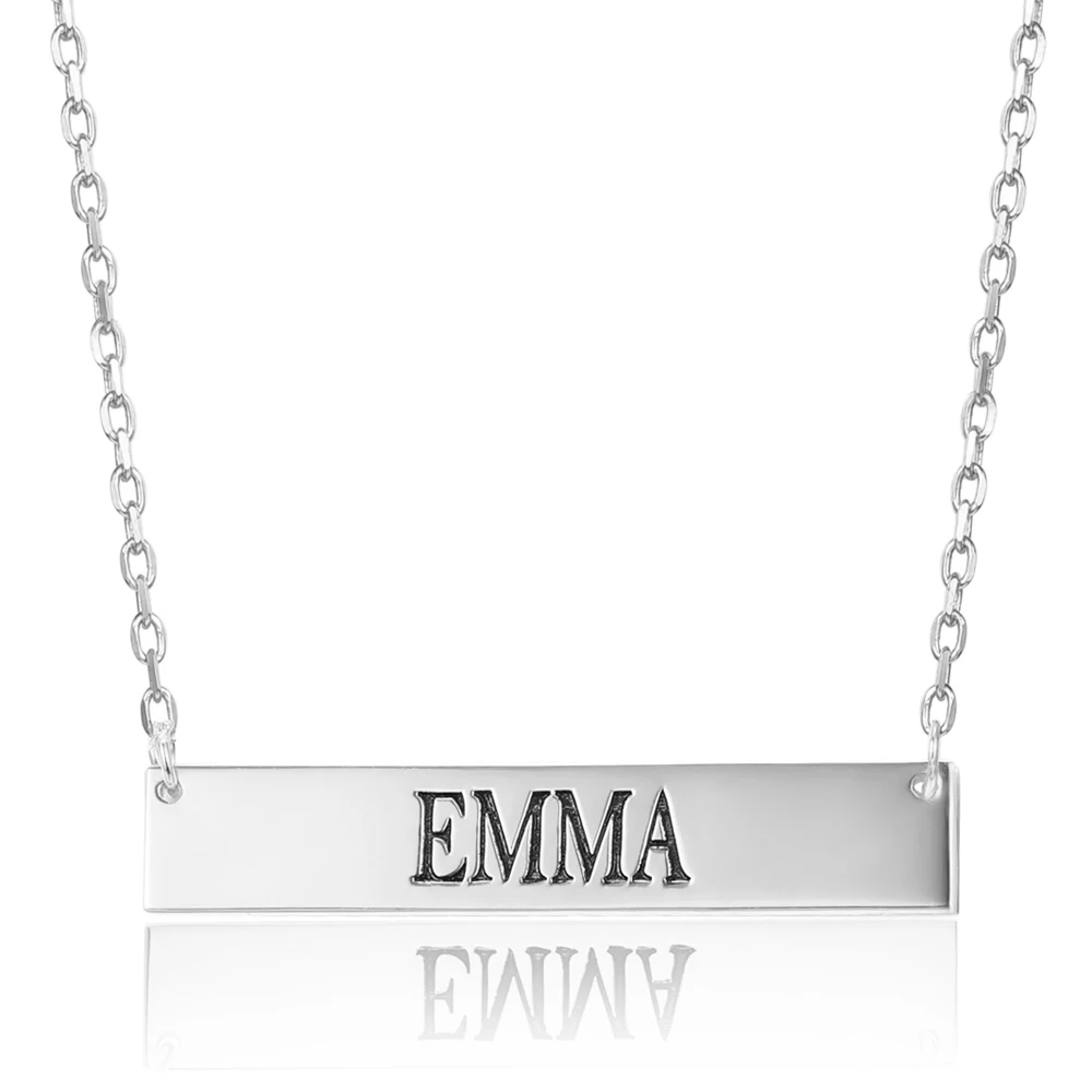 

Personalized Jewelry Gifts Stainless Steel Engraving rectangle Name Necklace Customized Nameplate Necklaces Birthday Gift