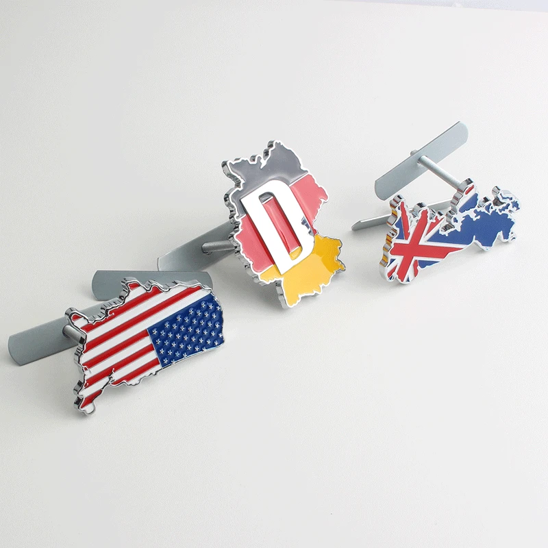 Металлическая 3d-эмблема для решетки радиатора США Великобритания Германия Флаг