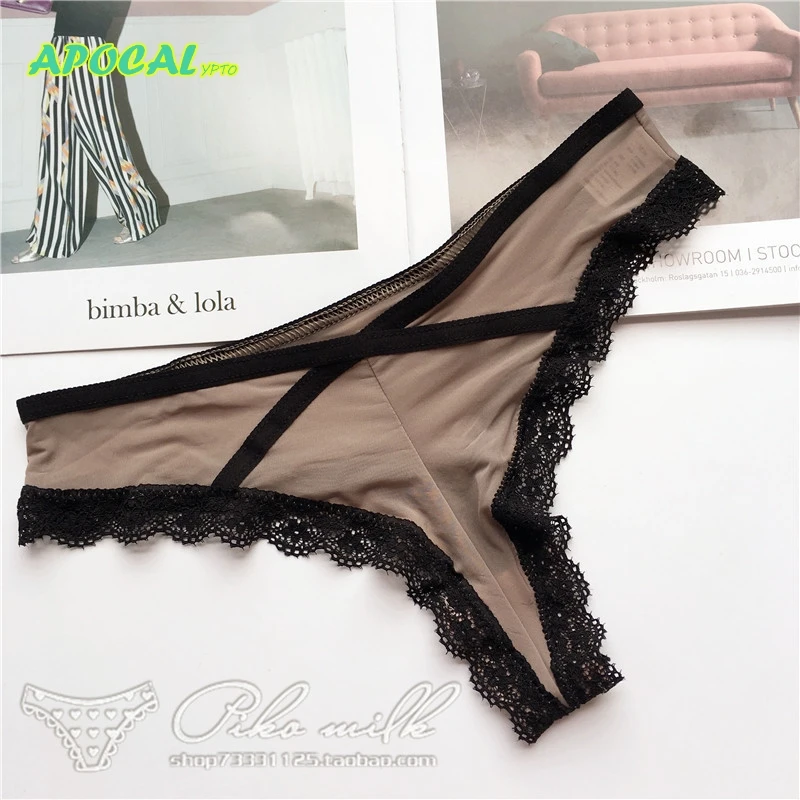 Женские стринги G String Ice Silk кружевные трусики женские сексуальные танга