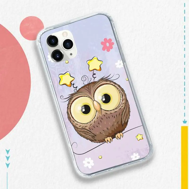 

kawaii Cartoon owl Animal Phone Case for iPhone 11 12 pro XS MAX 8 7 6 6S Plus X 5S SE 2020 XR