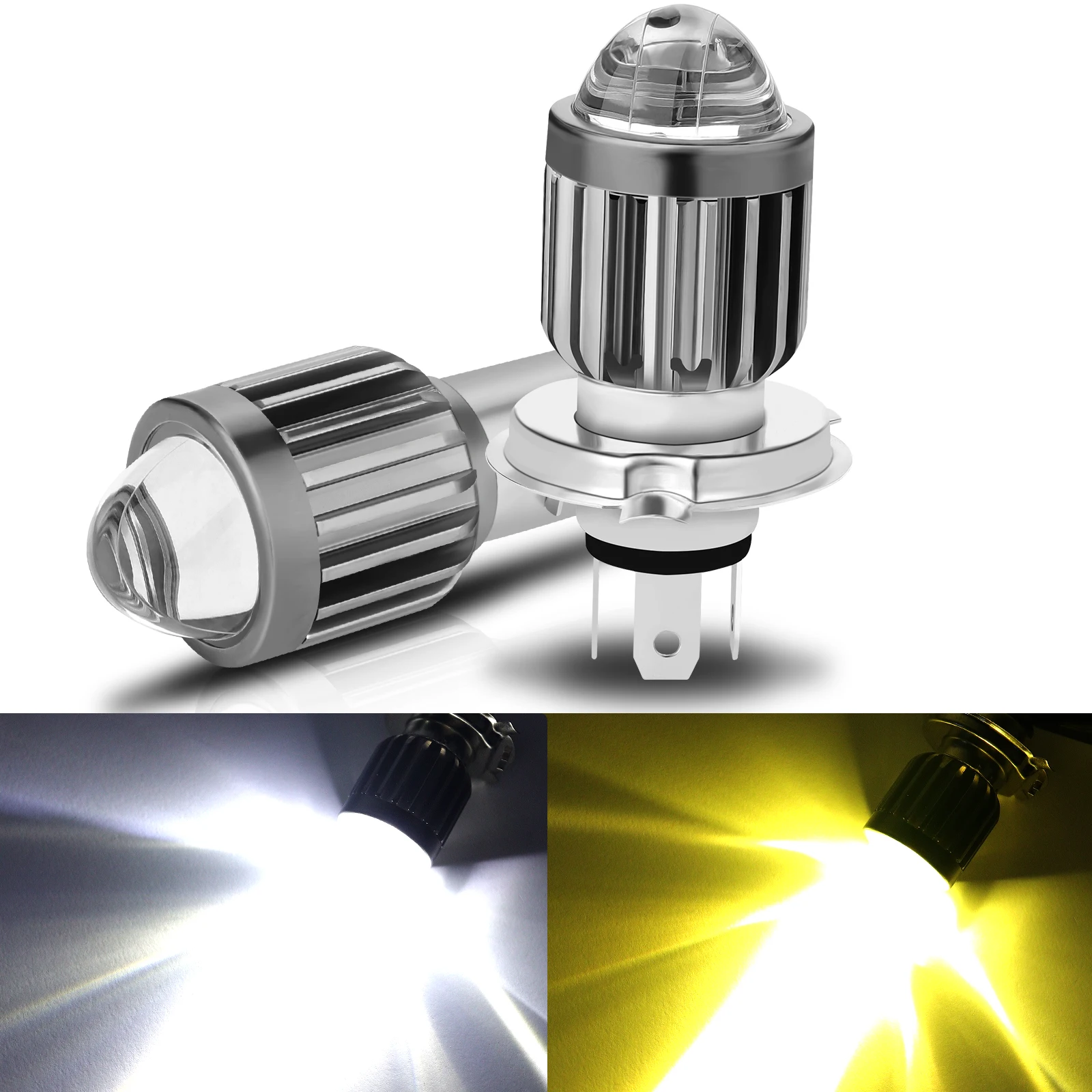 1X H6 BA20D противотуманные фары H4 светодиодсветодиодный мотоциклетные супер яркие