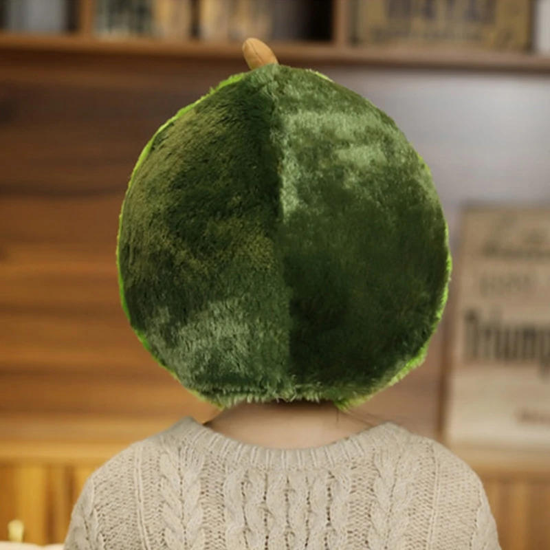 

Adult Kids Lovely Cartoon Green Avocado Plush Hat Funny Fruit Fuzzy Fluffy Stuffed Toys Headgear Warm Cap Photo Props