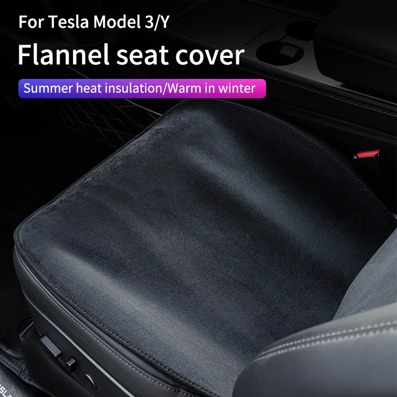 car seat cushion cover for tesla model 3model y flannel seat cover flannel fabric seat cover protects car seat interior accesso free global shipping