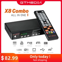newest gtmedia x8 combo satellite receiver dvb ss2s2xtt2 support ca card slot 10bit dlna full powervu multi streamt2mi