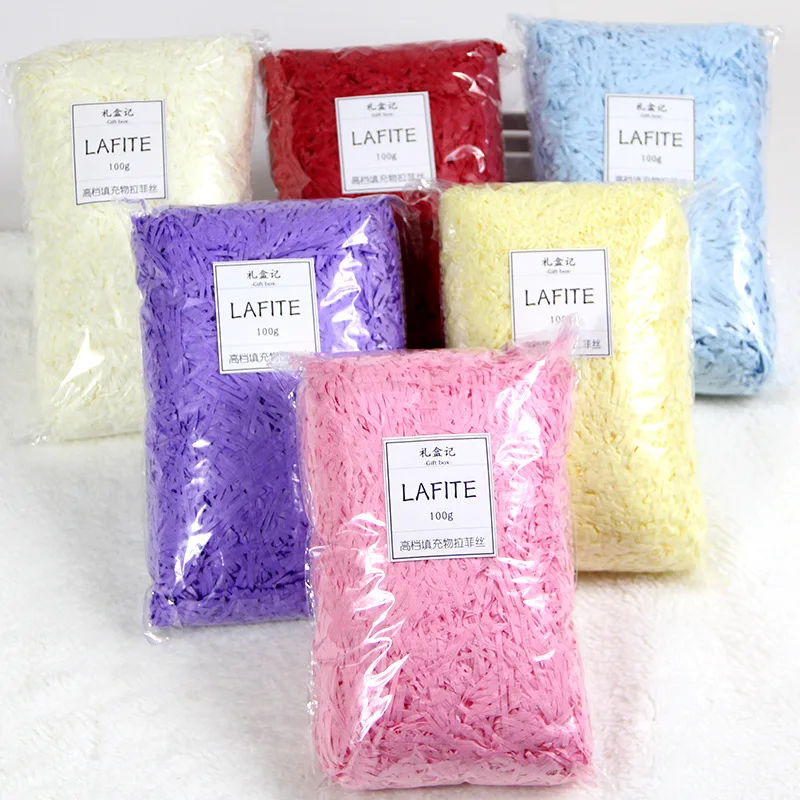 

20G/50G Kleurrijke Versnipperd Crinkle Papier Raffia Dozen Snoep Diy Geschenkdoos Vulmateriaal Bruiloft Huwelijk Thuis decoratie