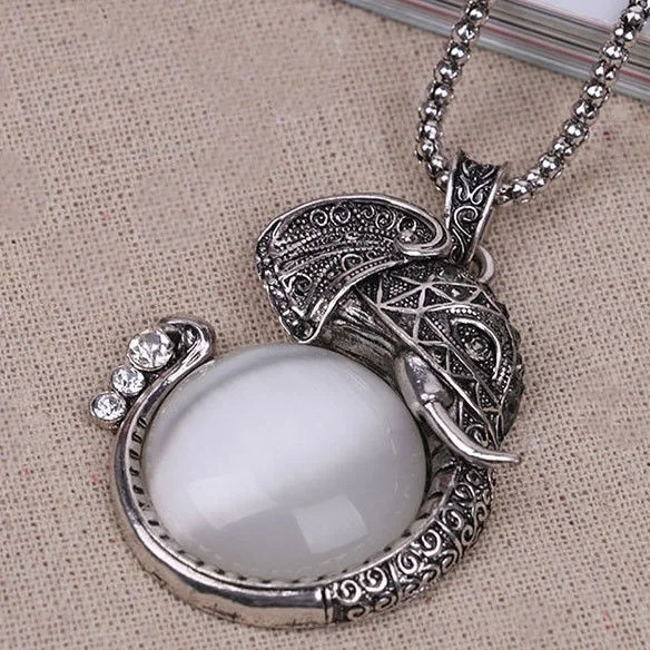 Длинная цепочка для свитера с изображением слона Женское Ожерелье лучшее