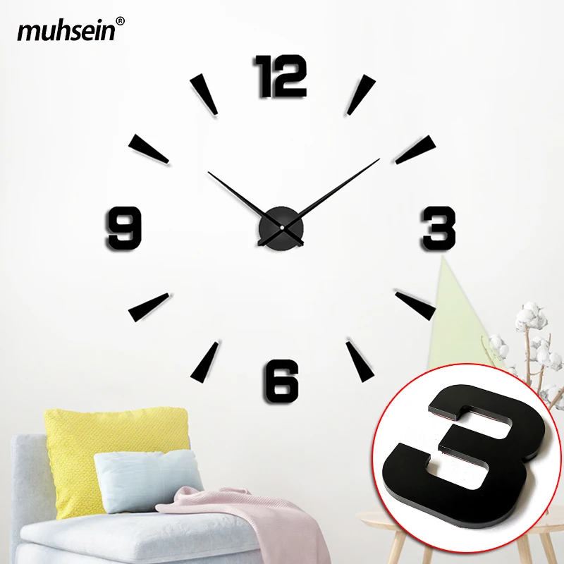 Новые акриловые настенные часы Muhsein самодельные с наклейками маленький размер