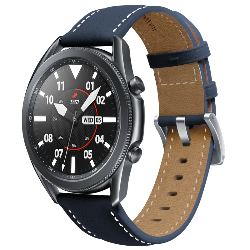 Ремешок кожаный для Samsung Galaxy Watch 3 41 45 мм сменный Браслет наручных часов Huawei GT2 46 22 20