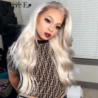 platinum blonde ombre human hair wig preplucked glueless hd lace frontal wig long wavy brazilian lace front wigs for black women