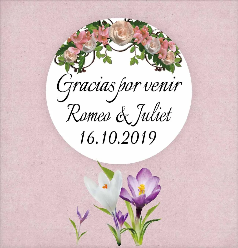 DouxArt 100 штук наклеек персонализированные благодаря предъявлению 40 мм этикетки