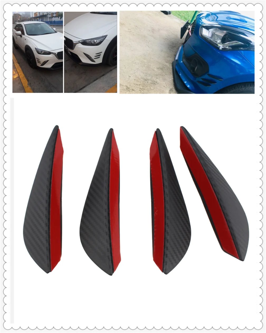 Автозапчасти 4 шт. автомобильный спойлер из углеродного волокна маленький