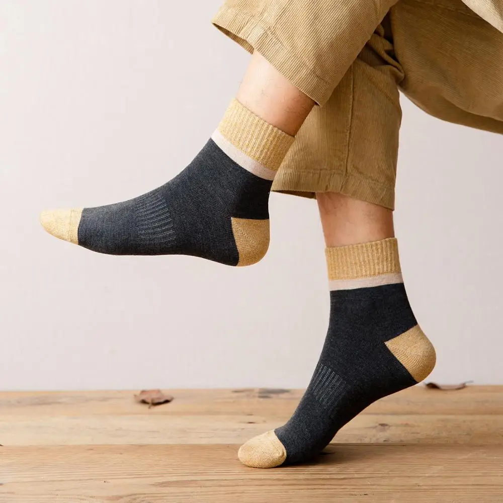 

5pair new men's socks casual business happy fashion design men's cotton socks colorful plaid gentleman socks men