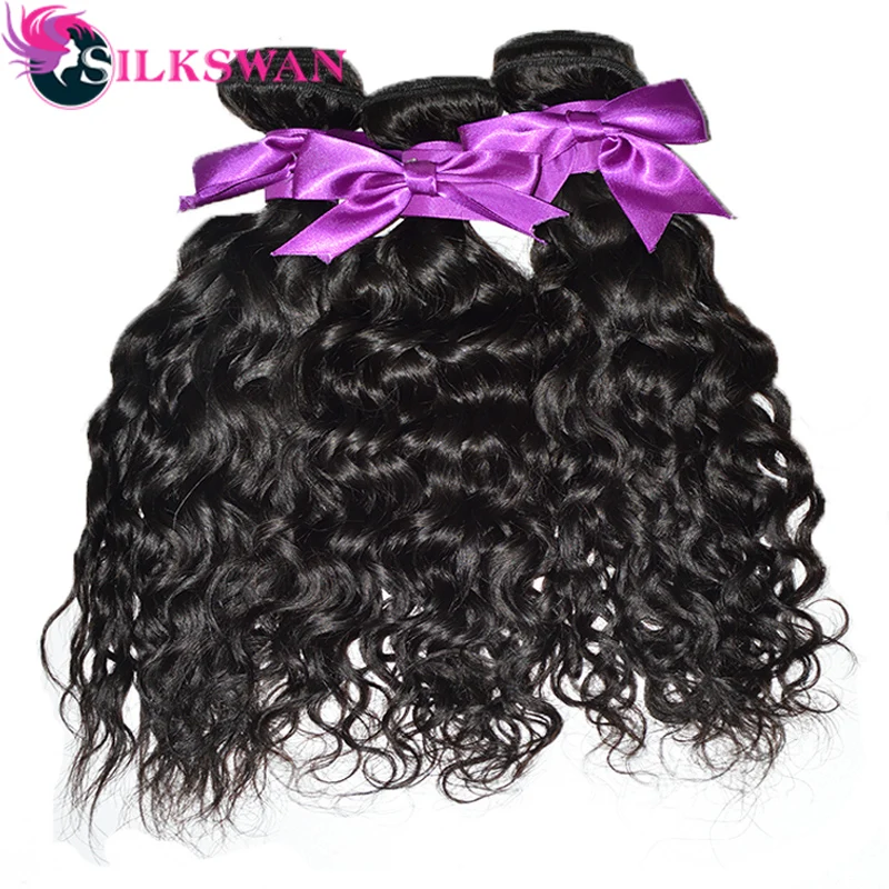 Silkswan 26 28 30 32 34 дюйма волнистые волосы пряди человеческих волос remy дюймов